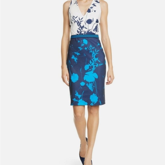 Ted Baker Navy and Cream Elegant Dress - Picture 4 of 15